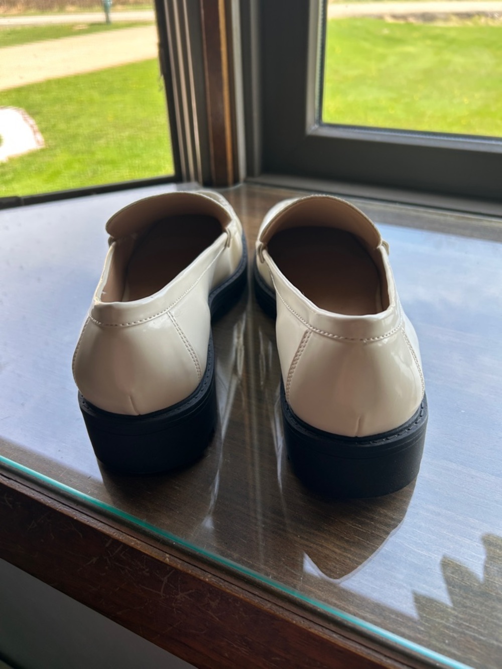 Loft Classic Cream Leather Penny Loafers for Women - Picture 4 of 7